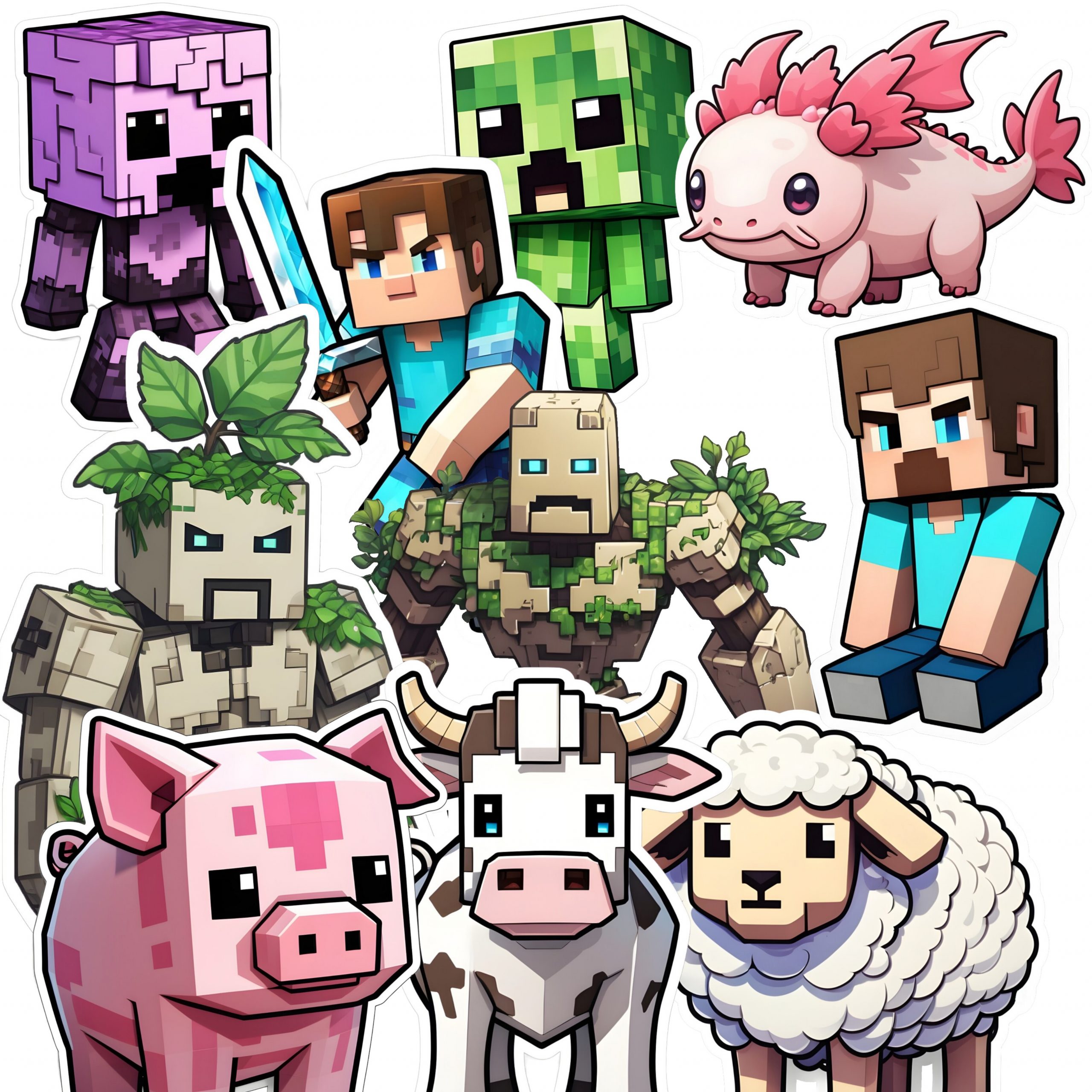 Cute Minecraft Images - PNG Digital Files