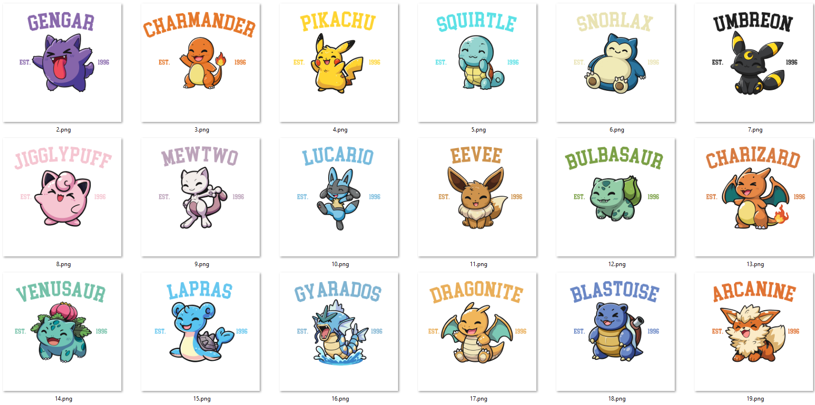 Cute Pokémon T-shirts - University style - Image 4